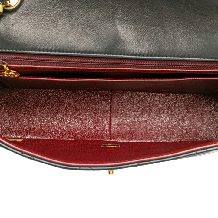 Medium Lambskin Diana Flap Black - Gaby Paris