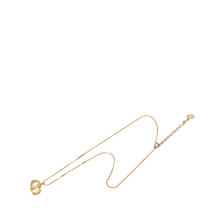Dior plaqué CD Logo Pendant Collier Doré – vue principale – GABY PARIS