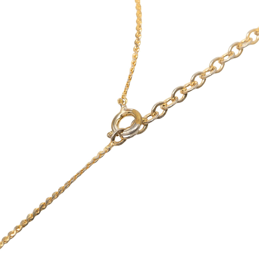 Dior plaqué CD Logo Pendant Collier Doré – vue 4 – GABY PARIS