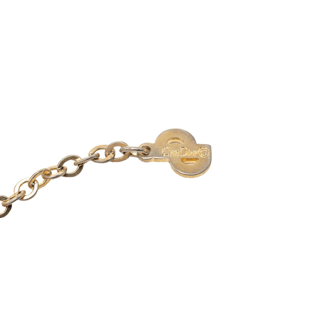 Dior plaqué CD Logo Pendant Collier Doré – vue 5 – GABY PARIS