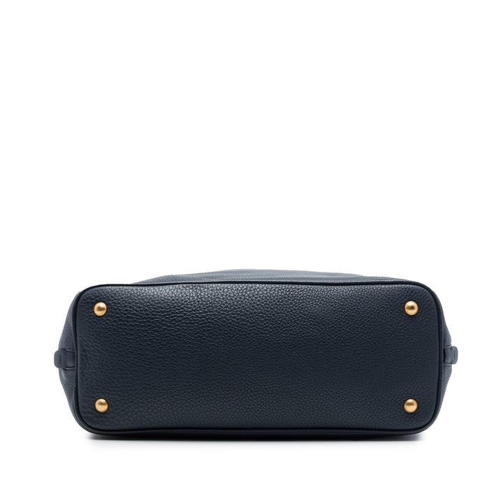 Prada Vitello Daino Side Zip Open Convertible Cabas