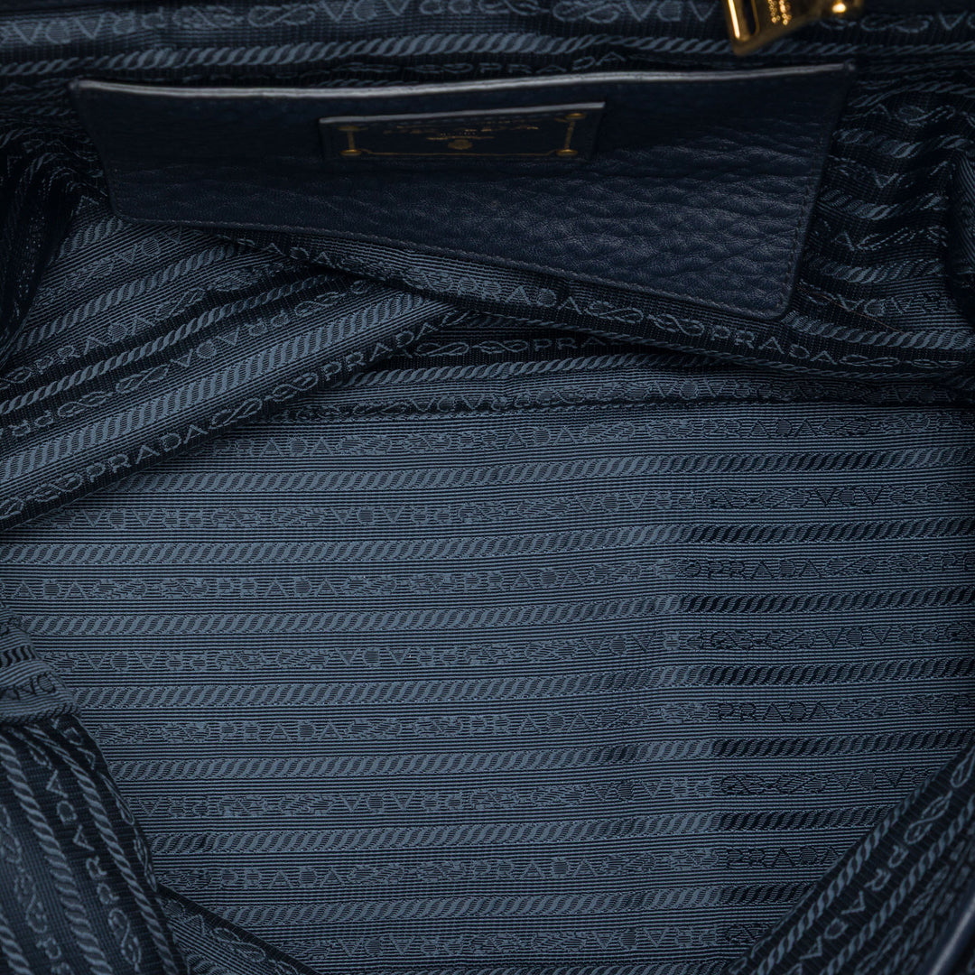 Prada Vitello Daino Side Zip Open Convertible Cabas