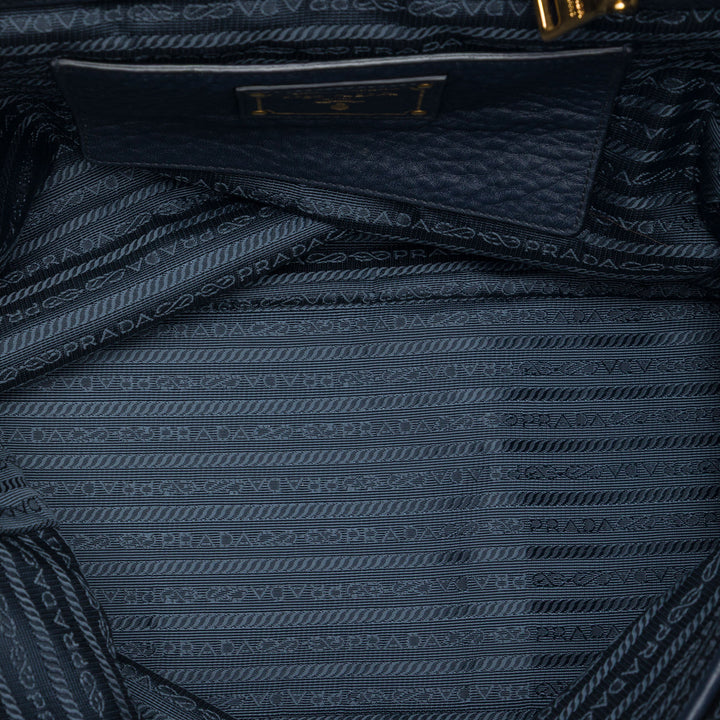 Prada Vitello Daino Side Zip Open Convertible Cabas