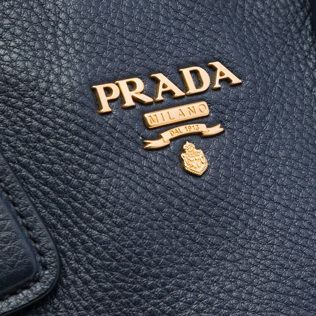 Prada Vitello Daino Side Zip Open Convertible Cabas