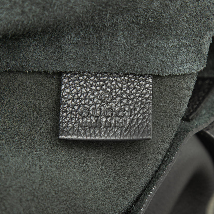 Logo Cabas Cuir de veau Noir