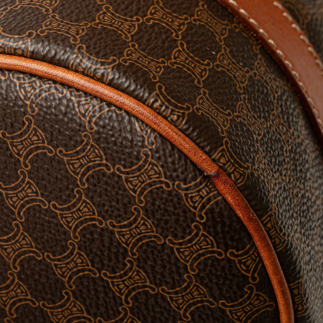 Macadam Coated Canvas Boston Bag Brown - Gaby Paris