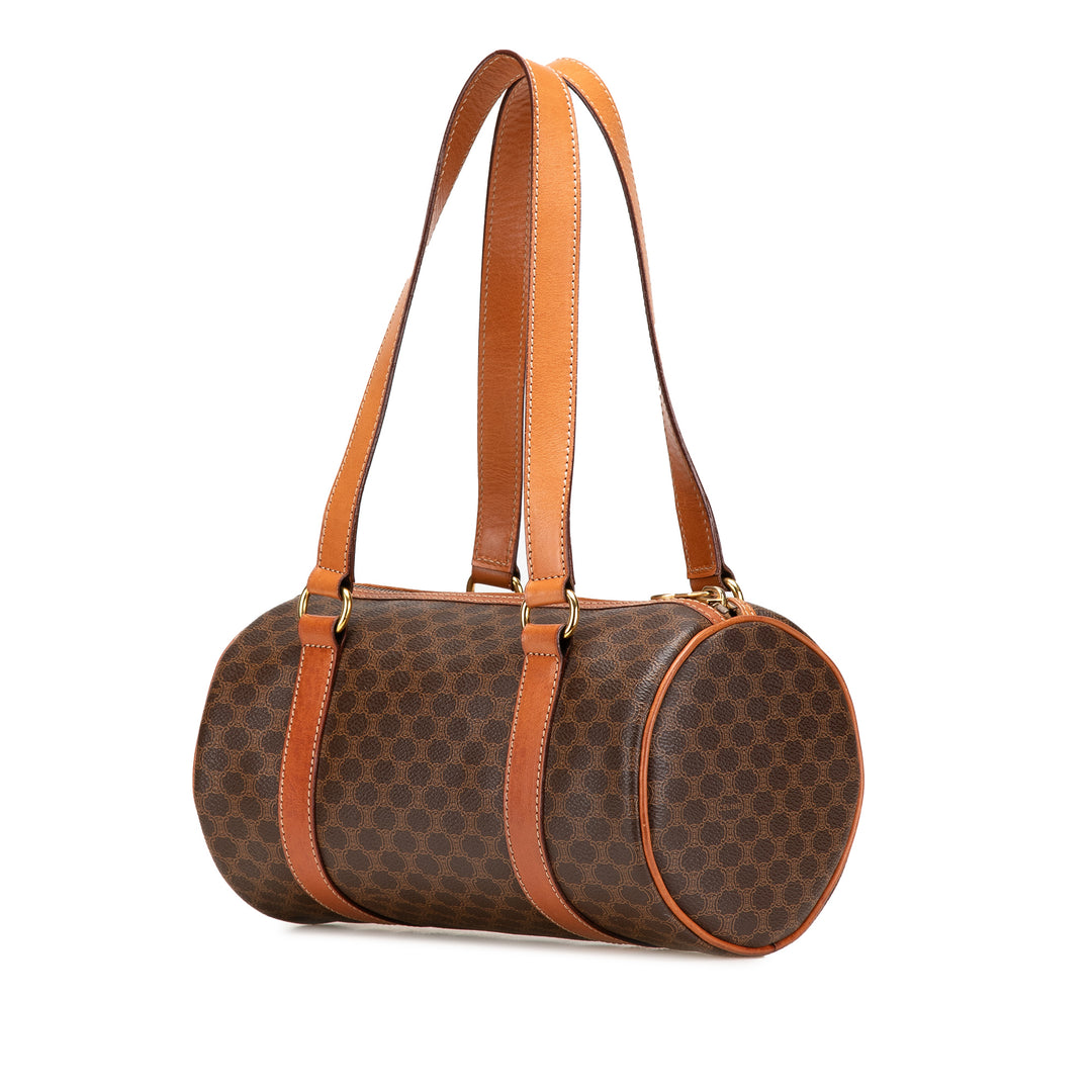 Macadam Coated Canvas Boston Bag Brown - Gaby Paris