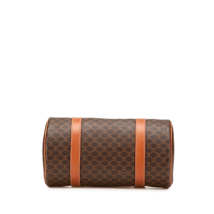 Macadam Coated Canvas Boston Bag Brown - Gaby Paris