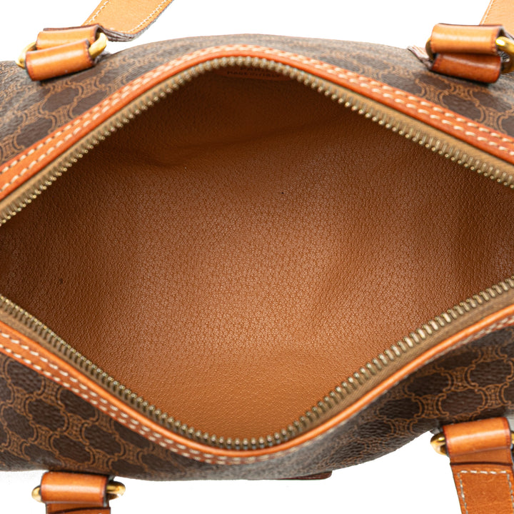 Macadam Coated Canvas Boston Bag Brown - Gaby Paris