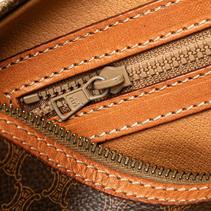 Macadam Coated Canvas Boston Bag Brown - Gaby Paris