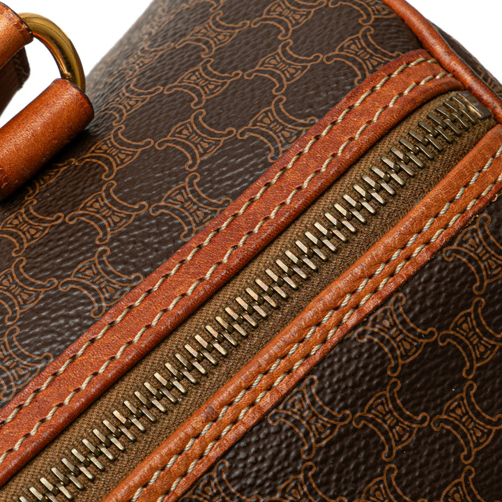 Macadam Coated Canvas Boston Bag Brown - Gaby Paris