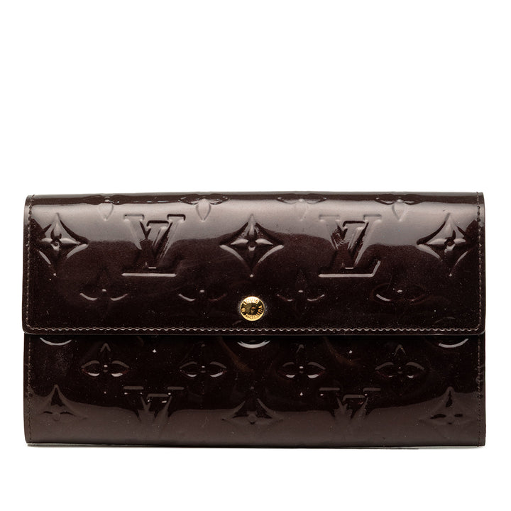 Sarah Portefeuille Cuir verni Monogram Violet
