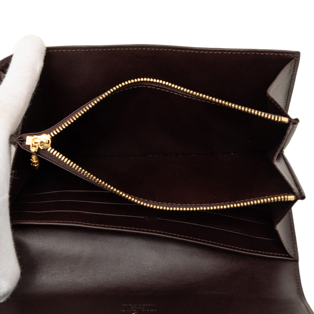 Sarah Portefeuille Cuir verni Monogram Violet