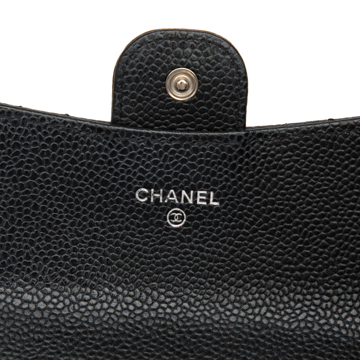 Chanel CC Matelassé Caviar Classic à rabat Portefeuille