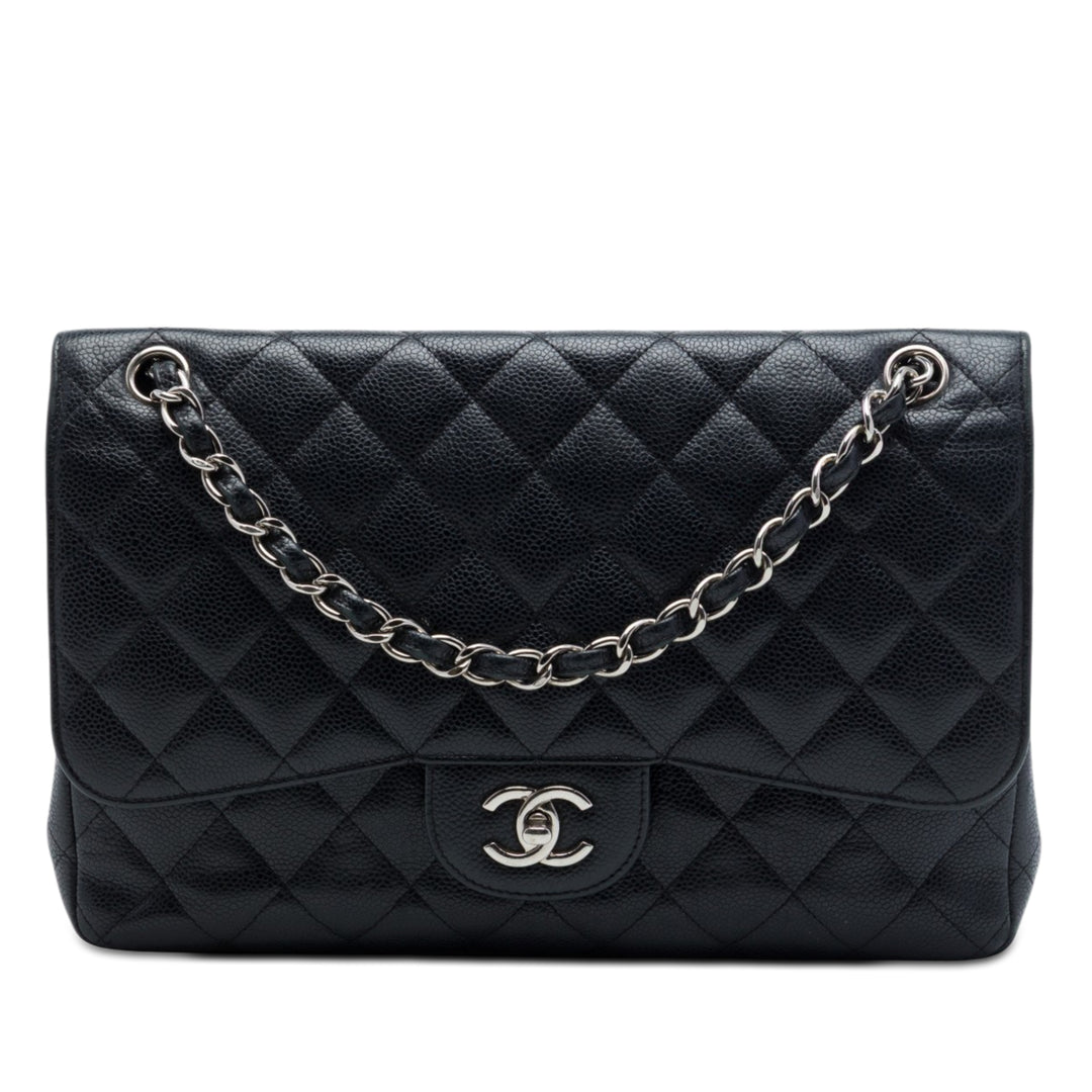Chanel Classic Double rabat Jumbo Cuir caviar
