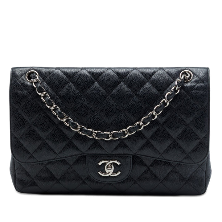 Chanel Classic Double rabat Jumbo Cuir caviar