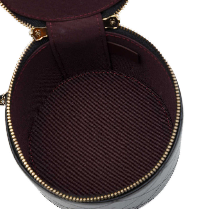Matelassé Chaîne et Charm Vanity Cuir d'agneau Noir
