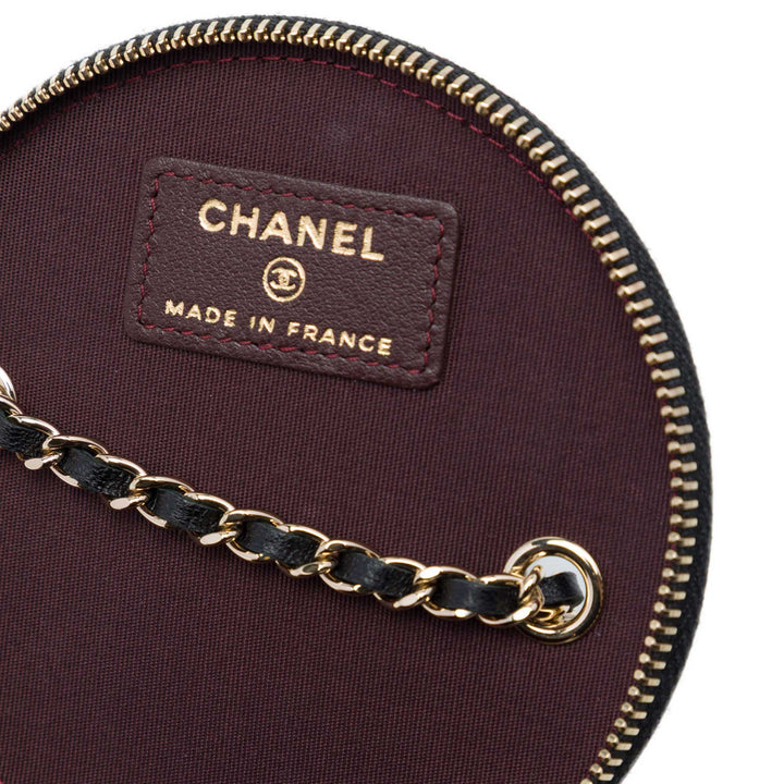 Matelassé Chaîne et Charm Vanity Cuir d'agneau Noir