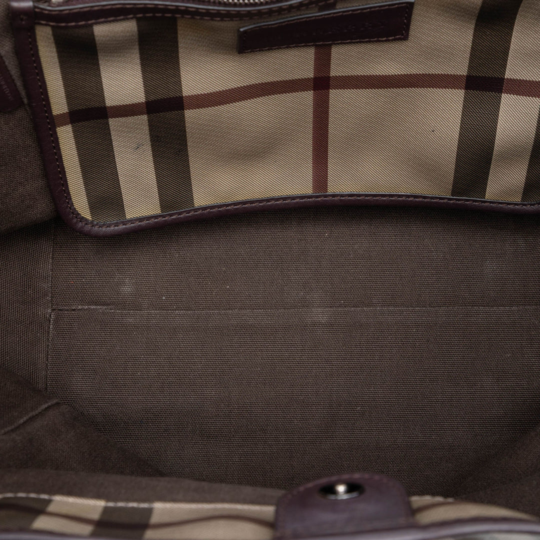 Burberry Cabas Smoke Check Canterbury Petit Toile enduite Marron – vue 4 – GABY PARIS