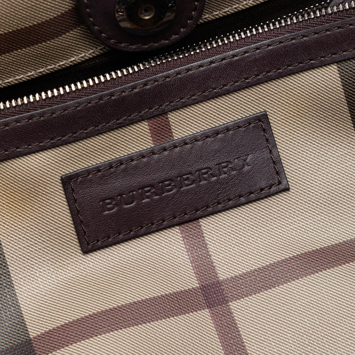 Burberry Cabas Smoke Check Canterbury Petit Toile enduite Marron – vue 5 – GABY PARIS
