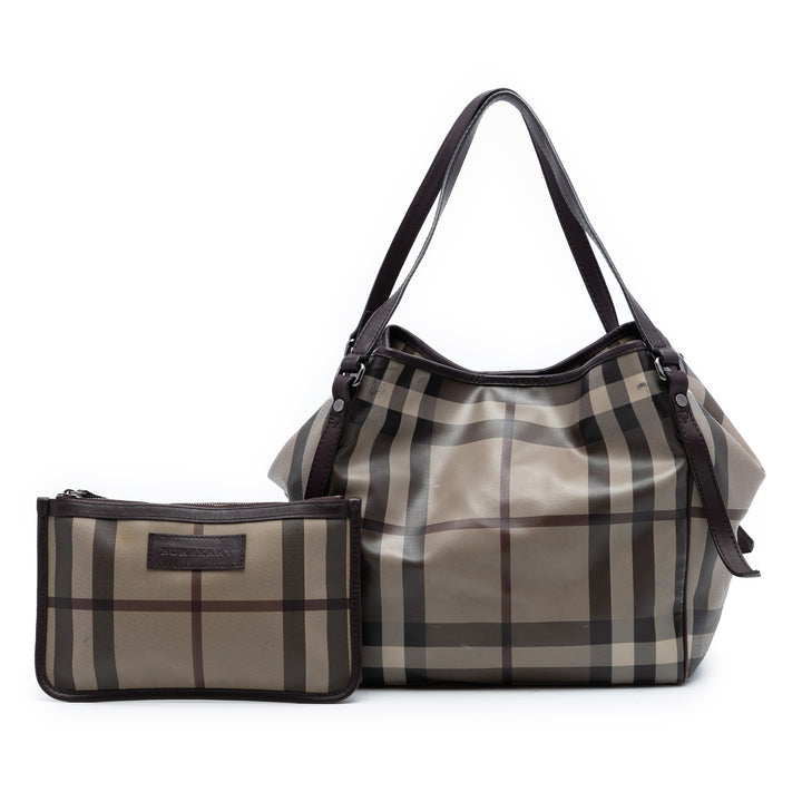 Burberry Cabas Smoke Check Canterbury Petit Toile enduite Marron – vue 8 – GABY PARIS