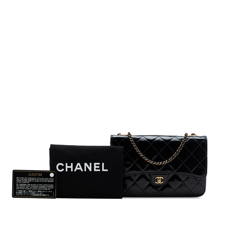 Chanel Matelassé Cuir verni et Cuir de chèvre CC Œillets Wallet on Chain