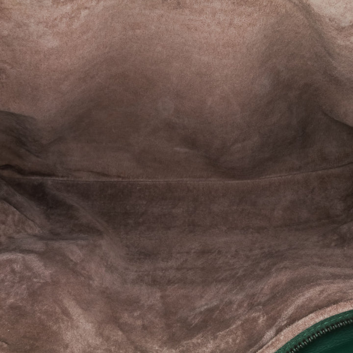 Large Nappa Intrecciato Leggero Satchel Green - Gaby Paris