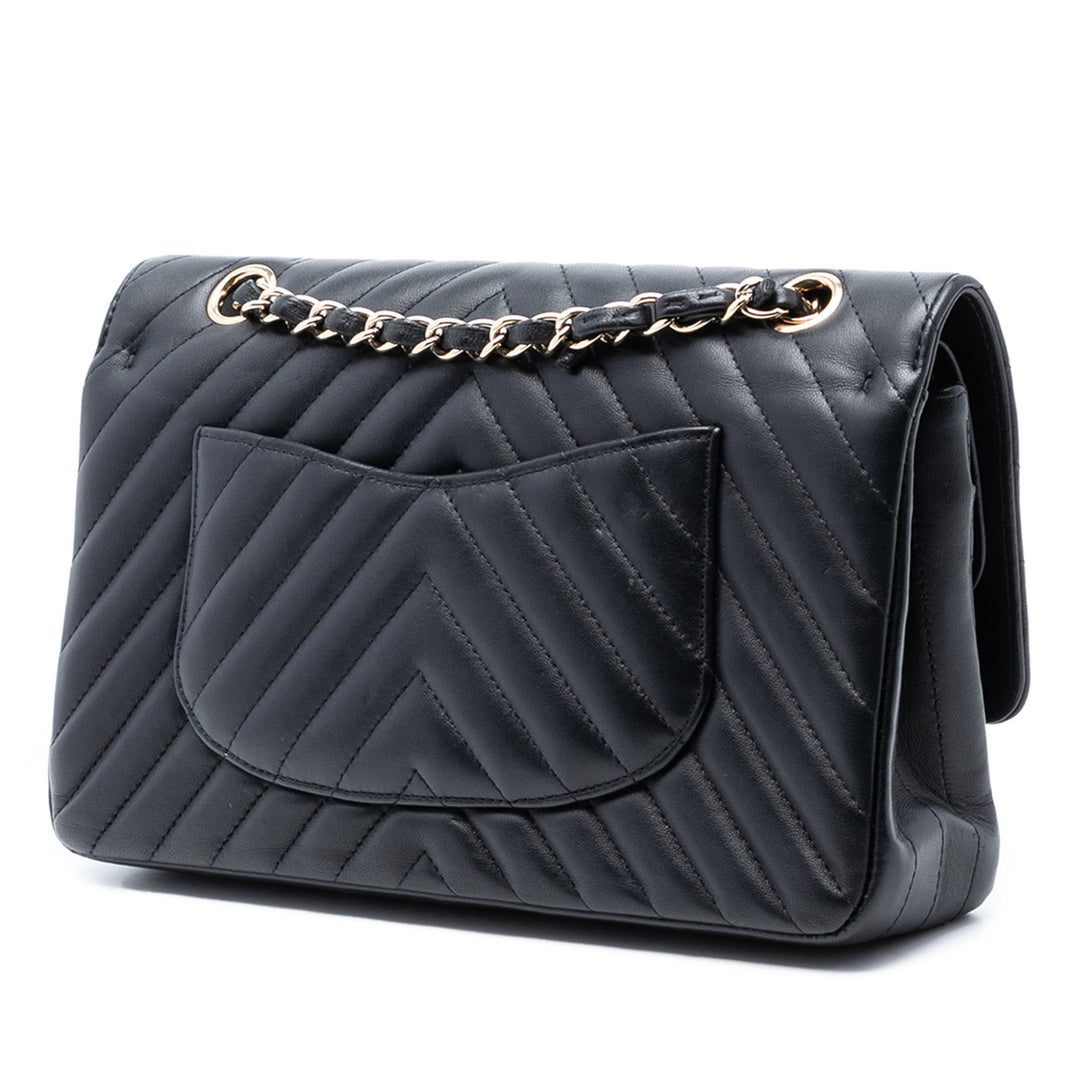 Chanel Medium Classic Chevron Cuir d’agneau Double rabat