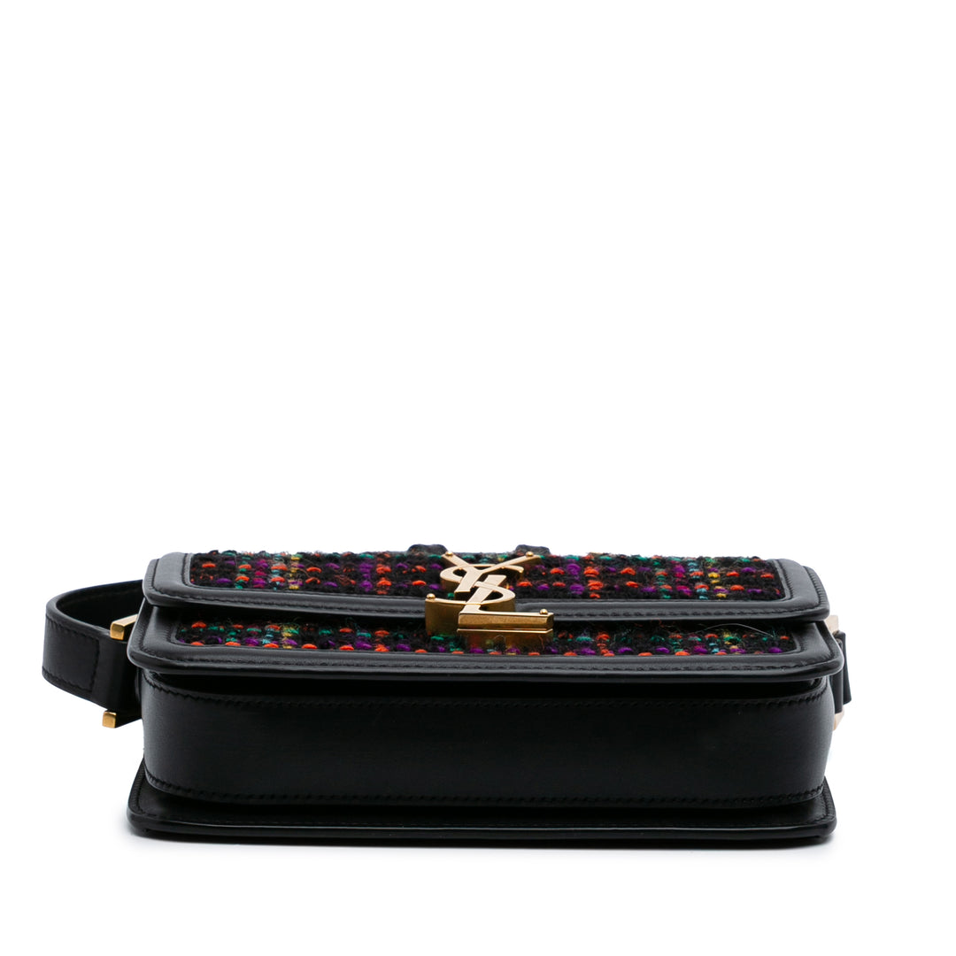 Saint Laurent Small Tweed Solferino Sac porté croisé Noir