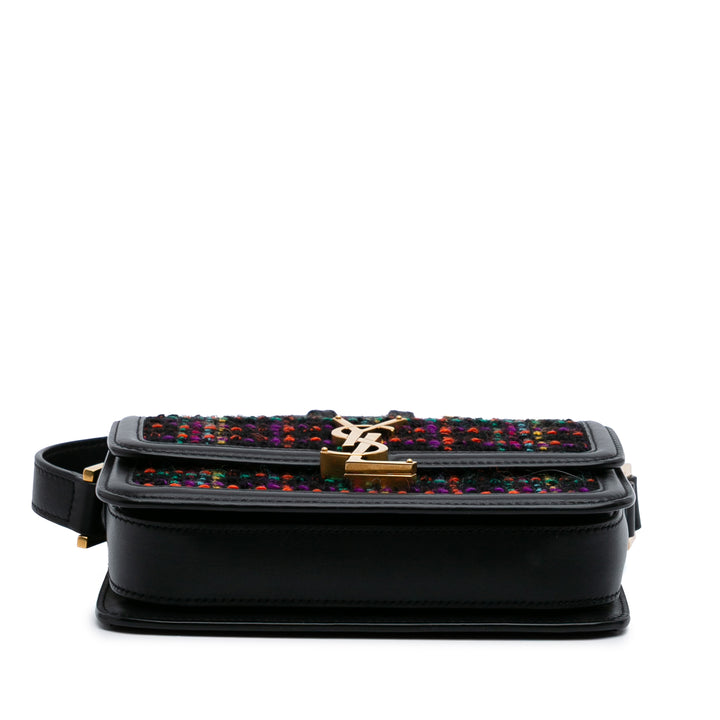 Saint Laurent Small Tweed Solferino Sac porté croisé Noir