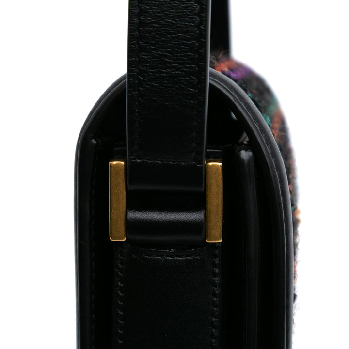 Saint Laurent Small Tweed Solferino Sac porté croisé Noir