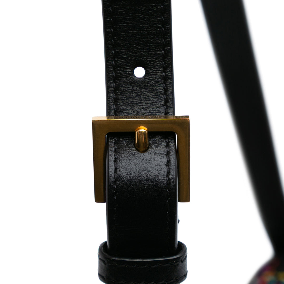 Saint Laurent Small Tweed Solferino Sac porté croisé Noir