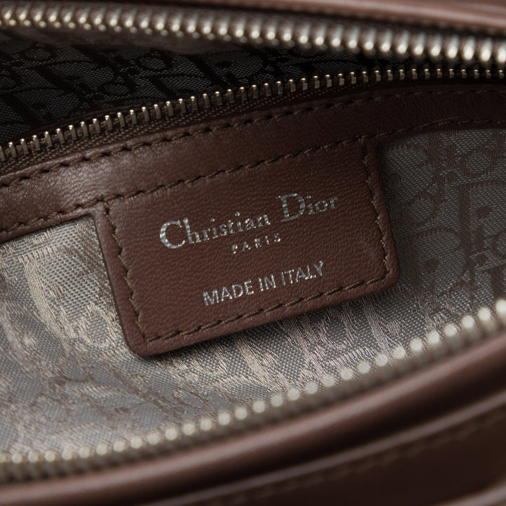 Lady Dior Cannage Grand Cuir d'agneau Marron