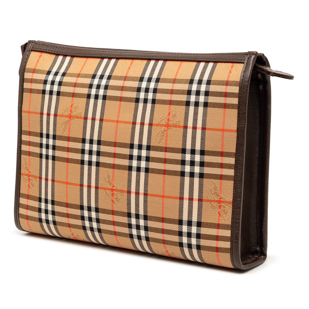 Burberry Pochette Haymarket Check Beige – vue 2 – GABY PARIS