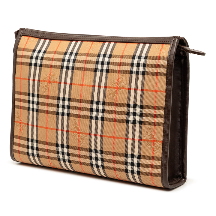 Burberry Pochette Haymarket Check Beige – vue 2 – GABY PARIS