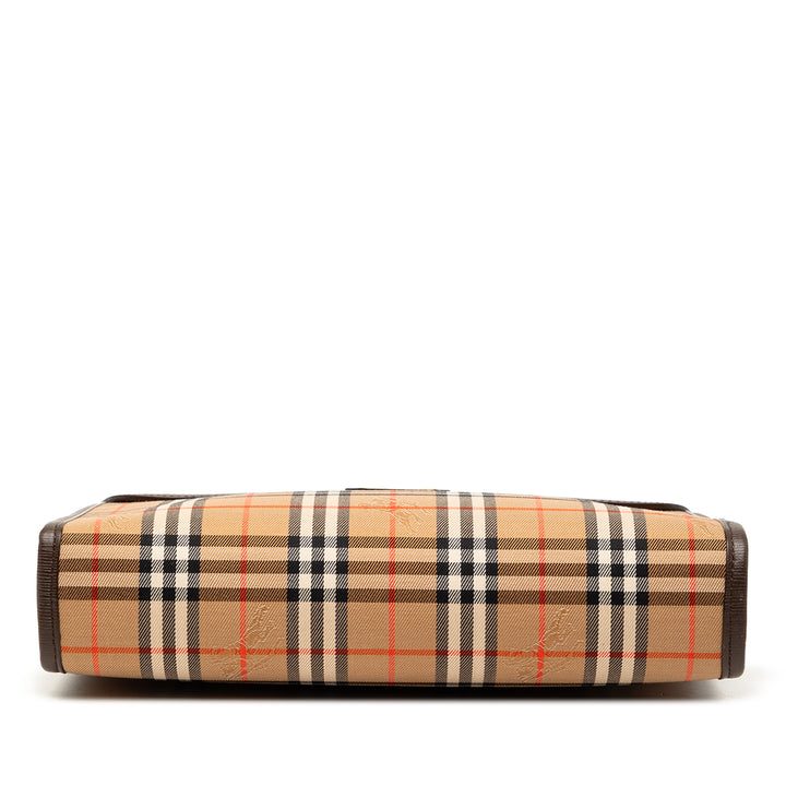 Burberry Pochette Haymarket Check Beige – vue 3 – GABY PARIS