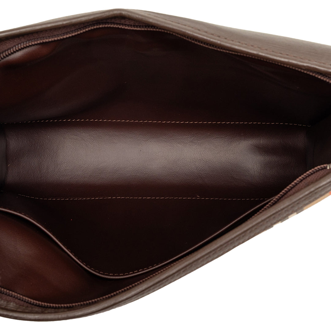 Burberry Pochette Haymarket Check Beige – vue 4 – GABY PARIS