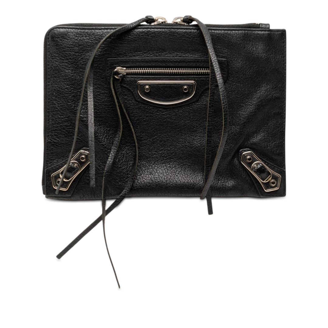 Balenciaga Chevre Motocross Classic Metallic Edge Pochette