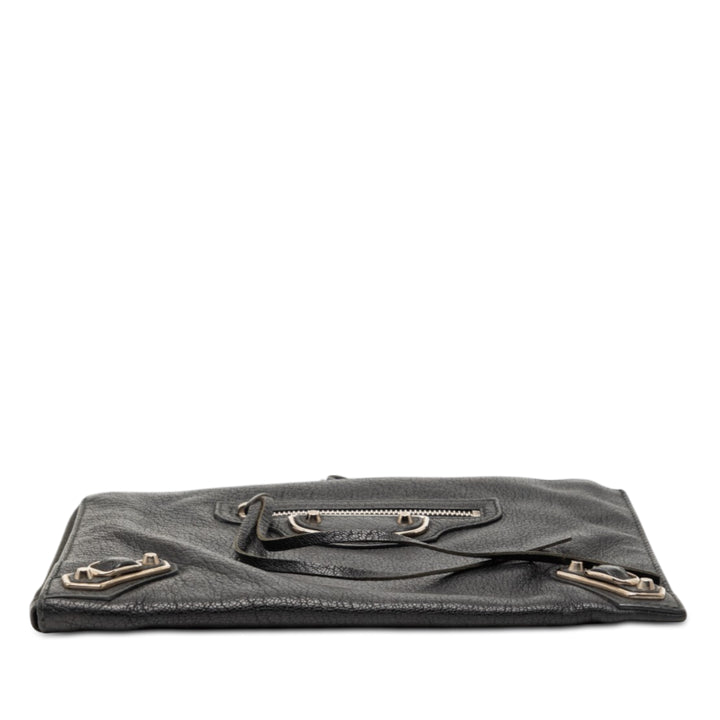 Balenciaga Chevre Motocross Classic Metallic Edge Pochette