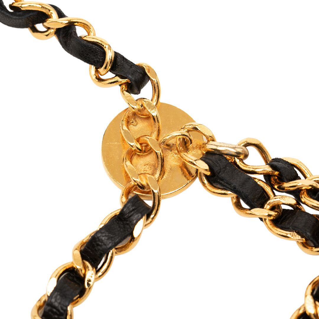 Chanel plaqué Cuir Woven Chain Medallion Belt