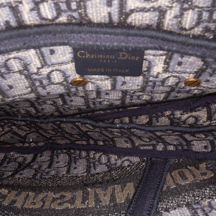 Dior Oblique brodé Toile Saddle Sac