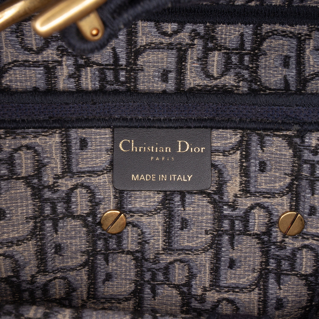 Dior Oblique brodé Toile Saddle Sac