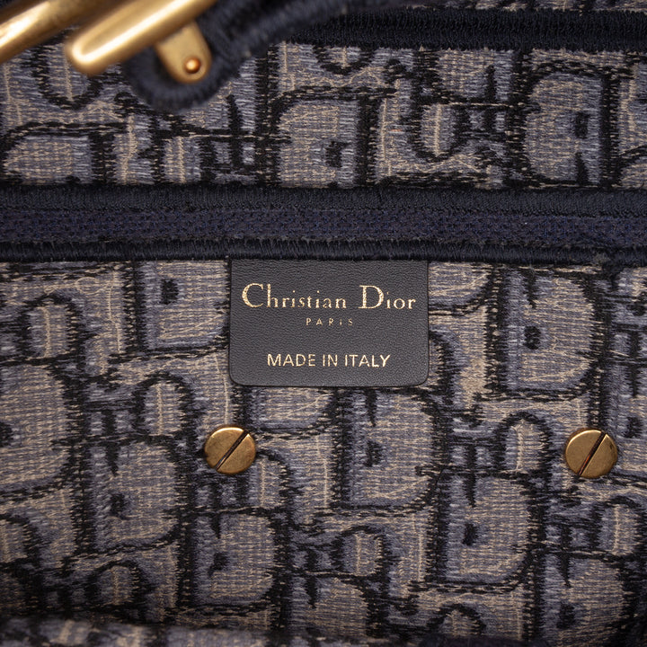 Dior Oblique brodé Toile Saddle Sac