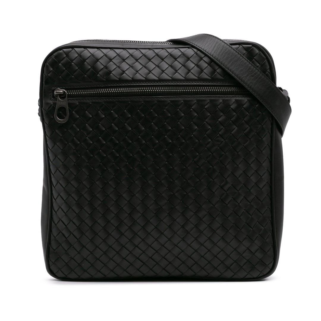 Nappa Intrecciato Crossbody Black - Gaby Paris