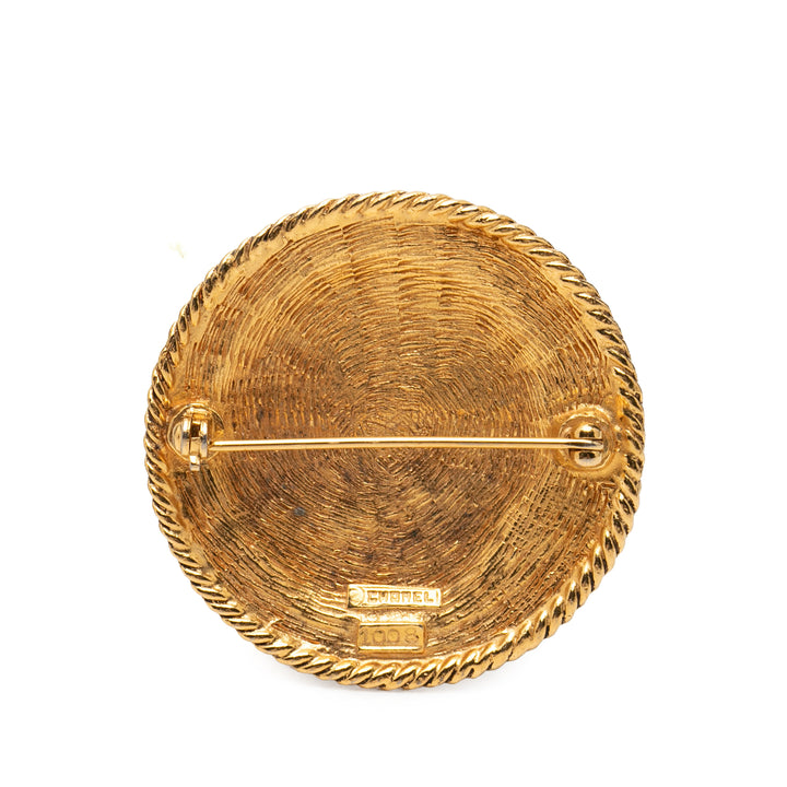 Chanel CC plaqué Rond Broche