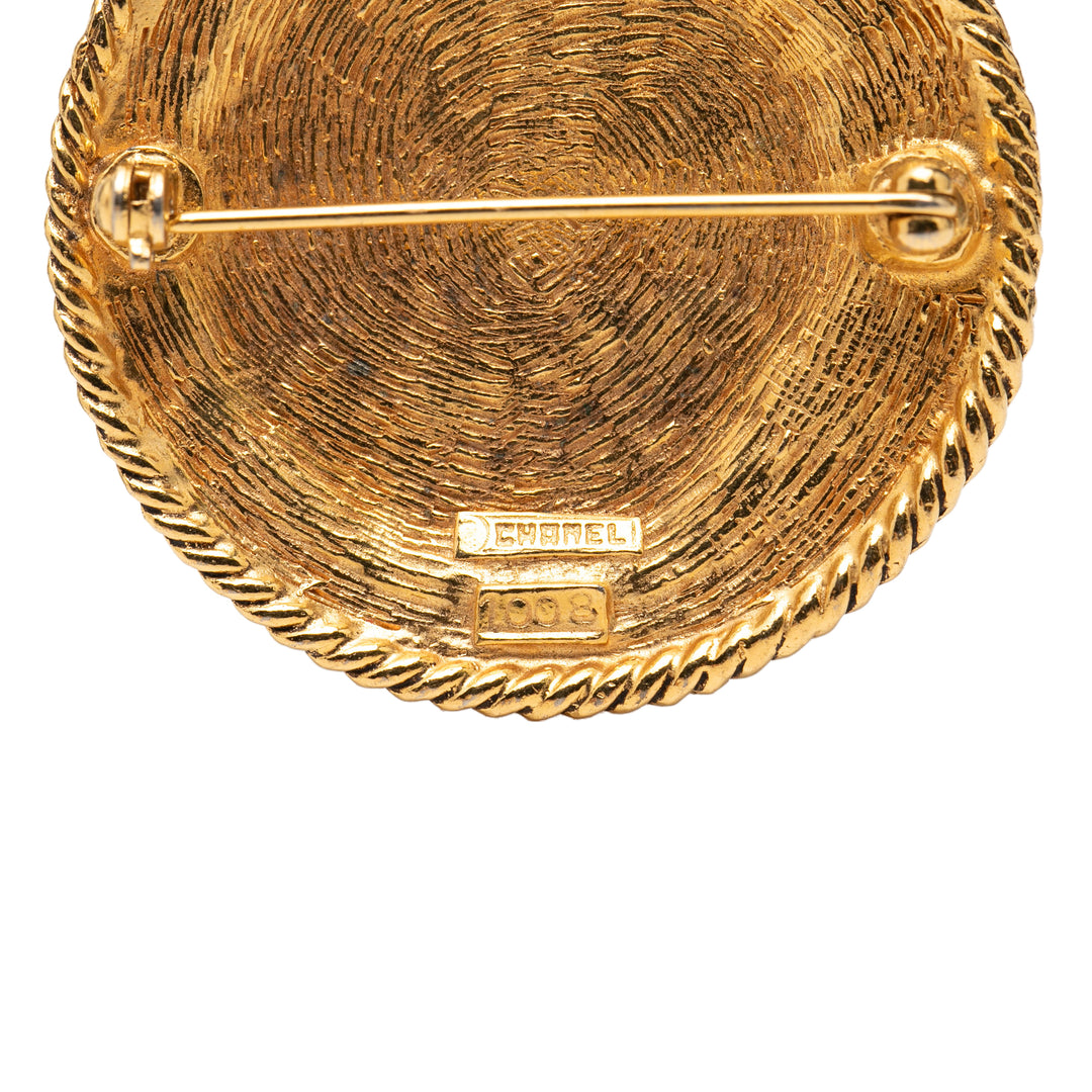Chanel CC plaqué Rond Broche