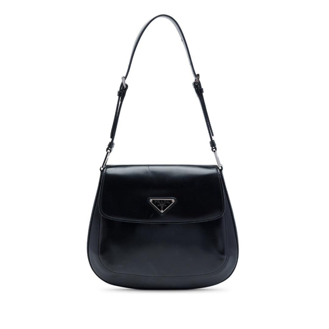 Prada Spazzolato Cuir Cleo à rabat Sac bandoulière