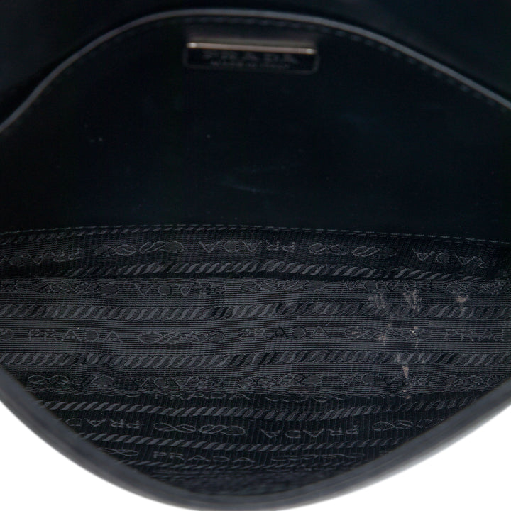 Prada Spazzolato Cuir Cleo à rabat Sac bandoulière