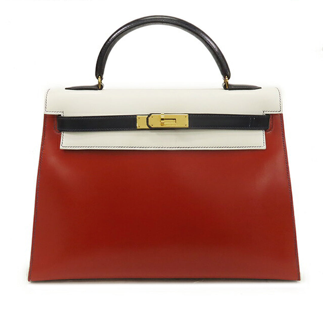 Tricolor Box Calf Kelly Sellier 32 Red - Gaby Paris