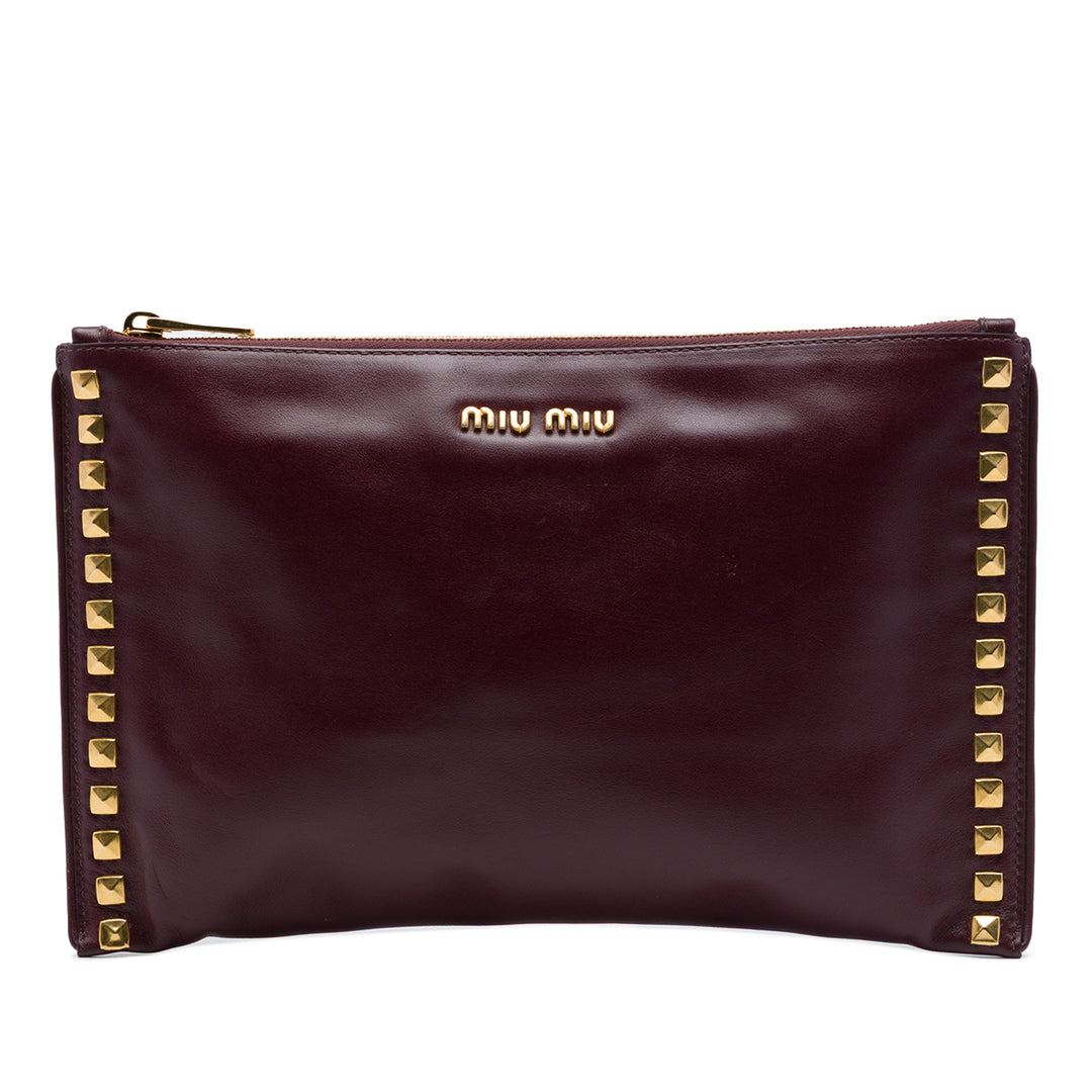 Miu Miu clouté Cuir Zip Pochette